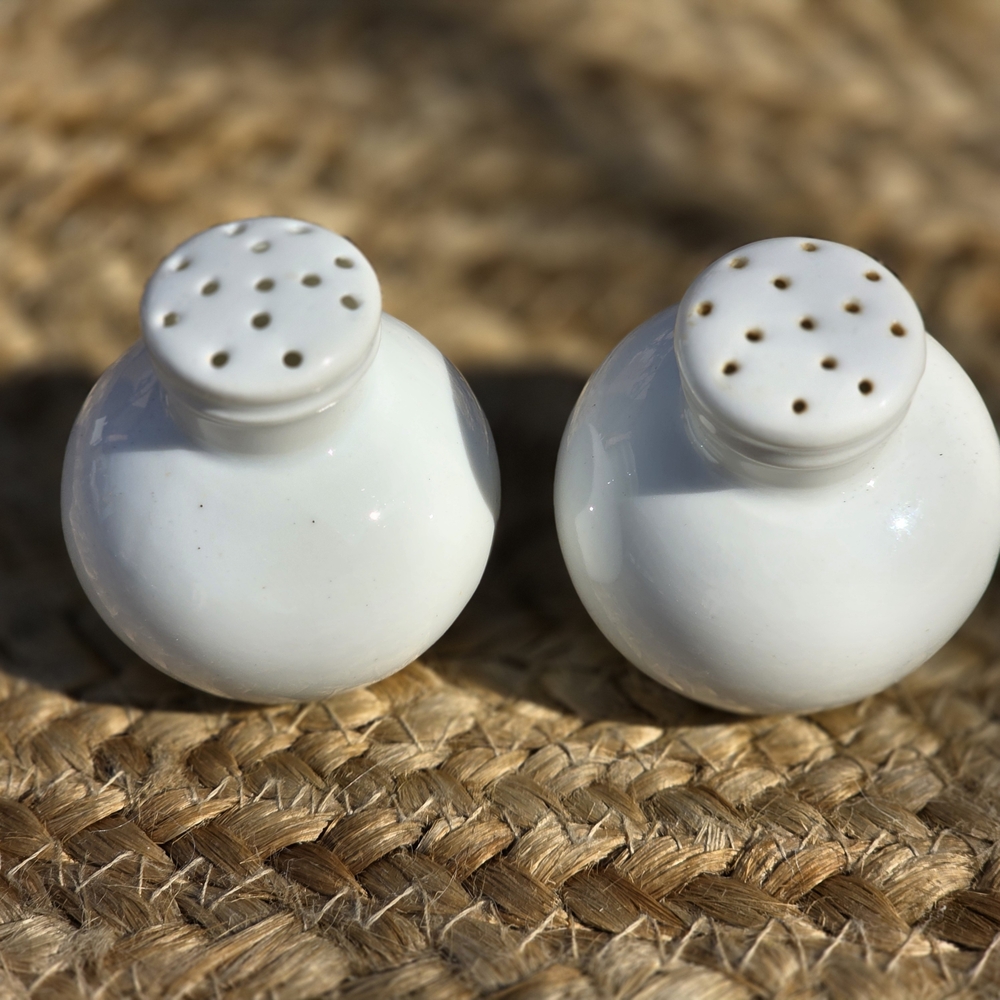Elegant White Ceramic Salt and Pepper Shakers